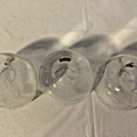 Set Of Three Vintage Clear Rounded Rocks Low Ball Glass Grey & Silver Etched VIP - Picture 6 of 7